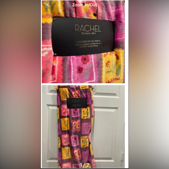 Rachel Roy Floral Blanket soft oversized - Picture 1 of 2